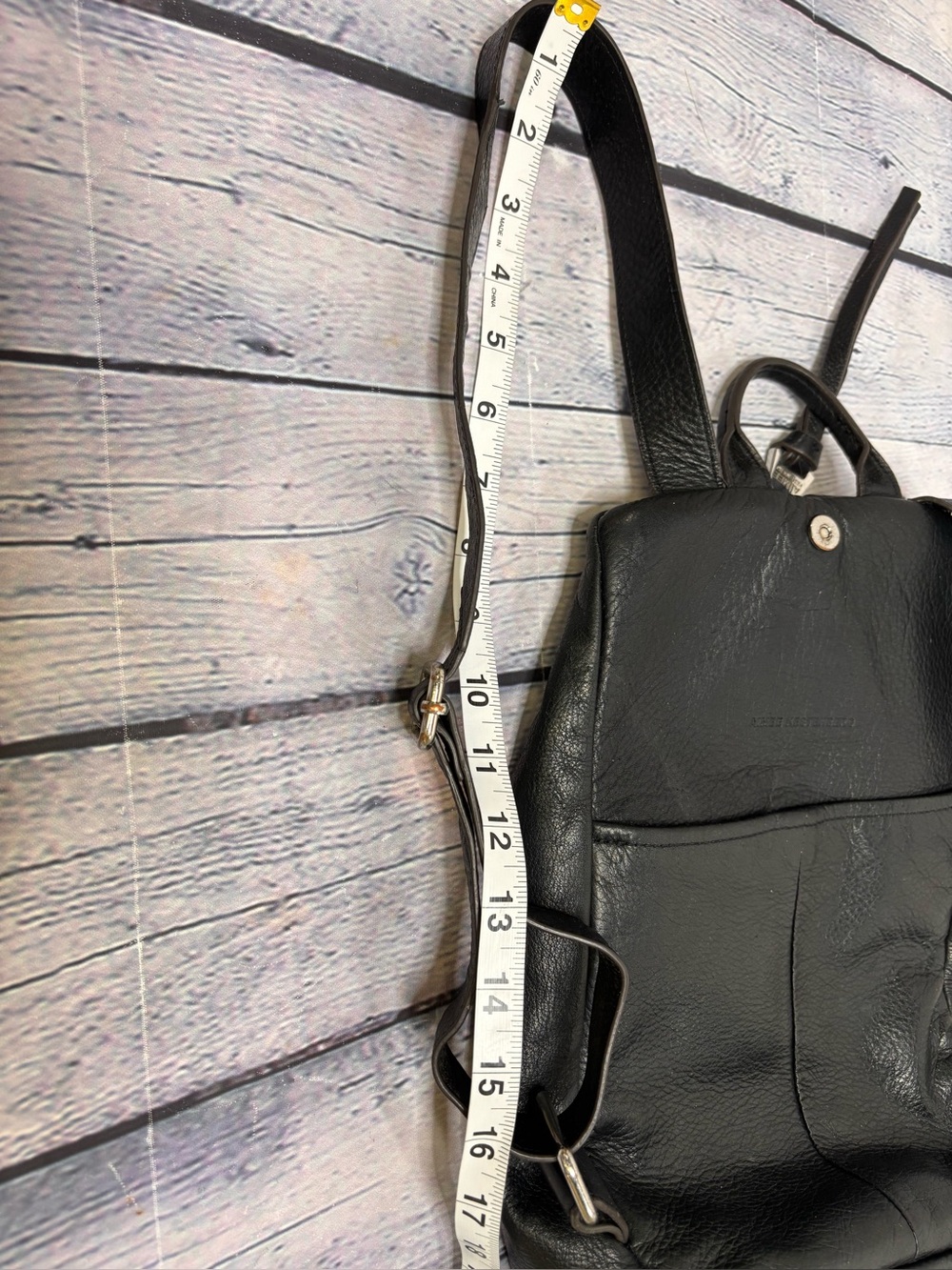 Aimee Kestenberg Tamitha Black Pebbled Leather Boho Classic Backpack Purse - Picture 15 of 15